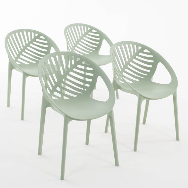 4 Stühle aus mit Glasfaser verstärktem Harz - VIVIAN | Rattatan