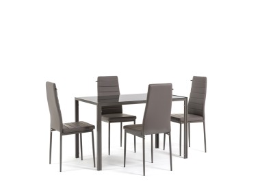 Tisch und Stühlen gehärtetem Glas - ETTORE E LIDIA SET | Rattatan